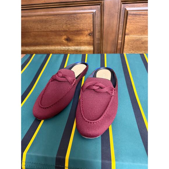 Rothy's The Loafer Mule Auburn Slip On Shoe Knot Burgundy Red Women's 7 - Picture 2 of 8